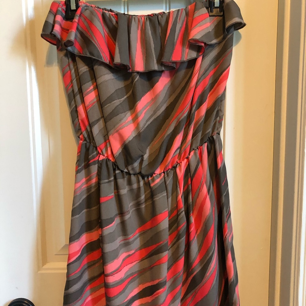 Grey and Red Flowy Romper